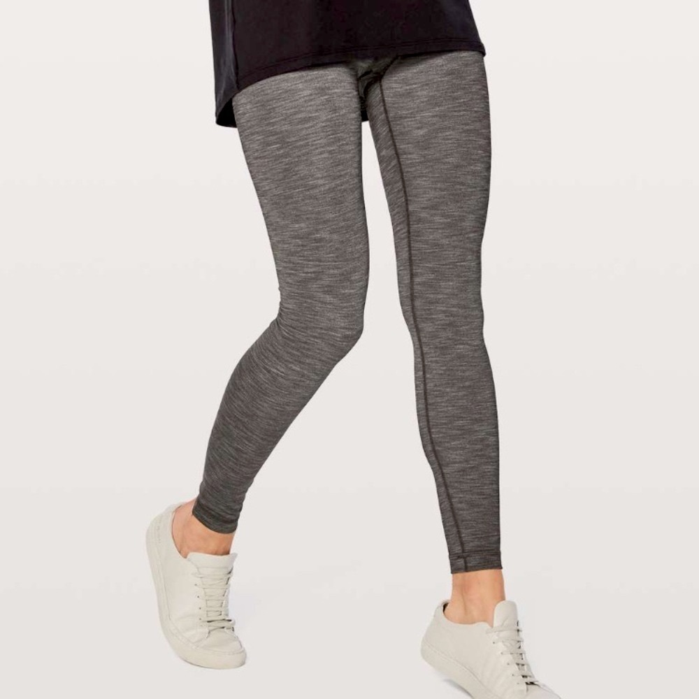 Lululemon Wunder Under Hi-Rise Tight Full-On Luxtreme 28" Heathered Black size 4
